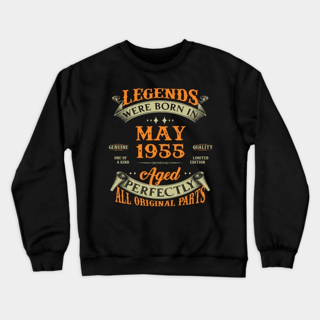 68th Birthday Gift Legends Born In May 1955 68 Years Old Crewneck Sweatshirt by Che Tam CHIPS